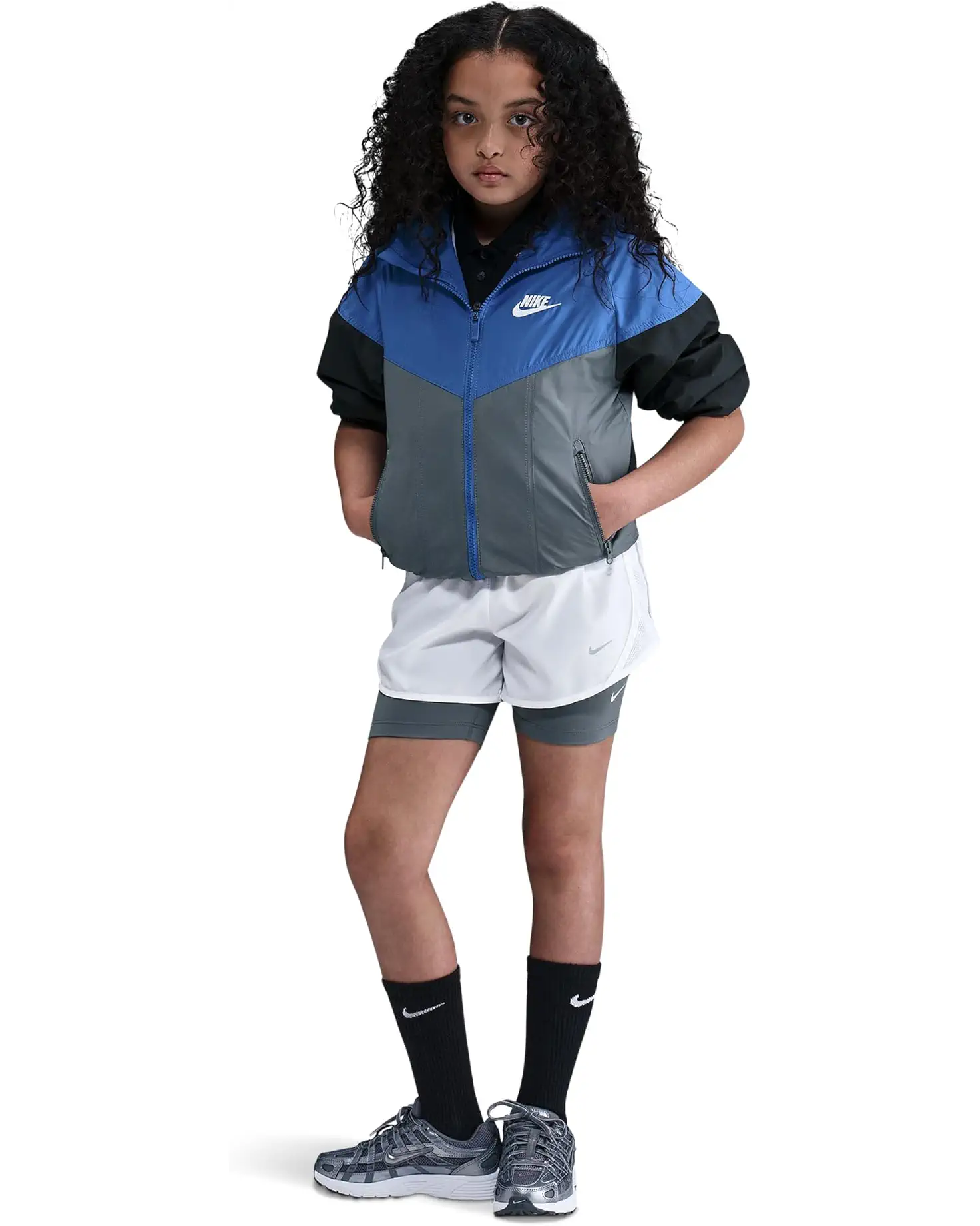Nike Sportswear Windrunner Hooded Repel Jacket (Big Kid) Comet Blue