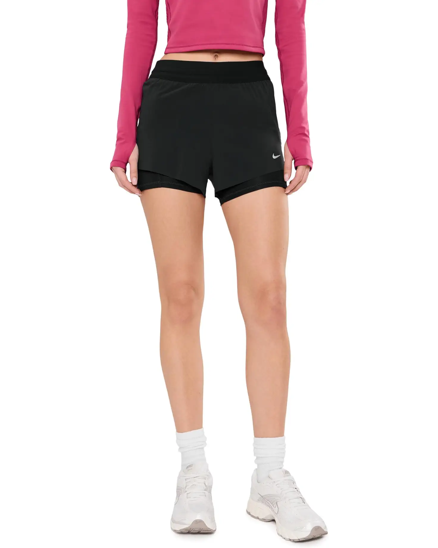 Nike Swift Dri-FIT Mid-Rise 2-in-1 Running Shorts Black