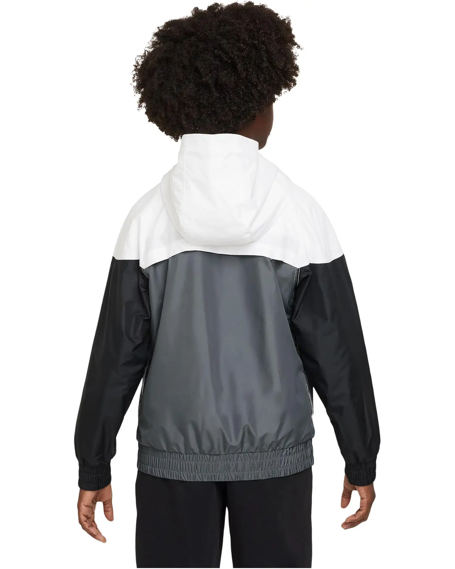 Nike Sportswear Windrunner Hooded Repel Jacket (Big Kid) White/Smoke Grey