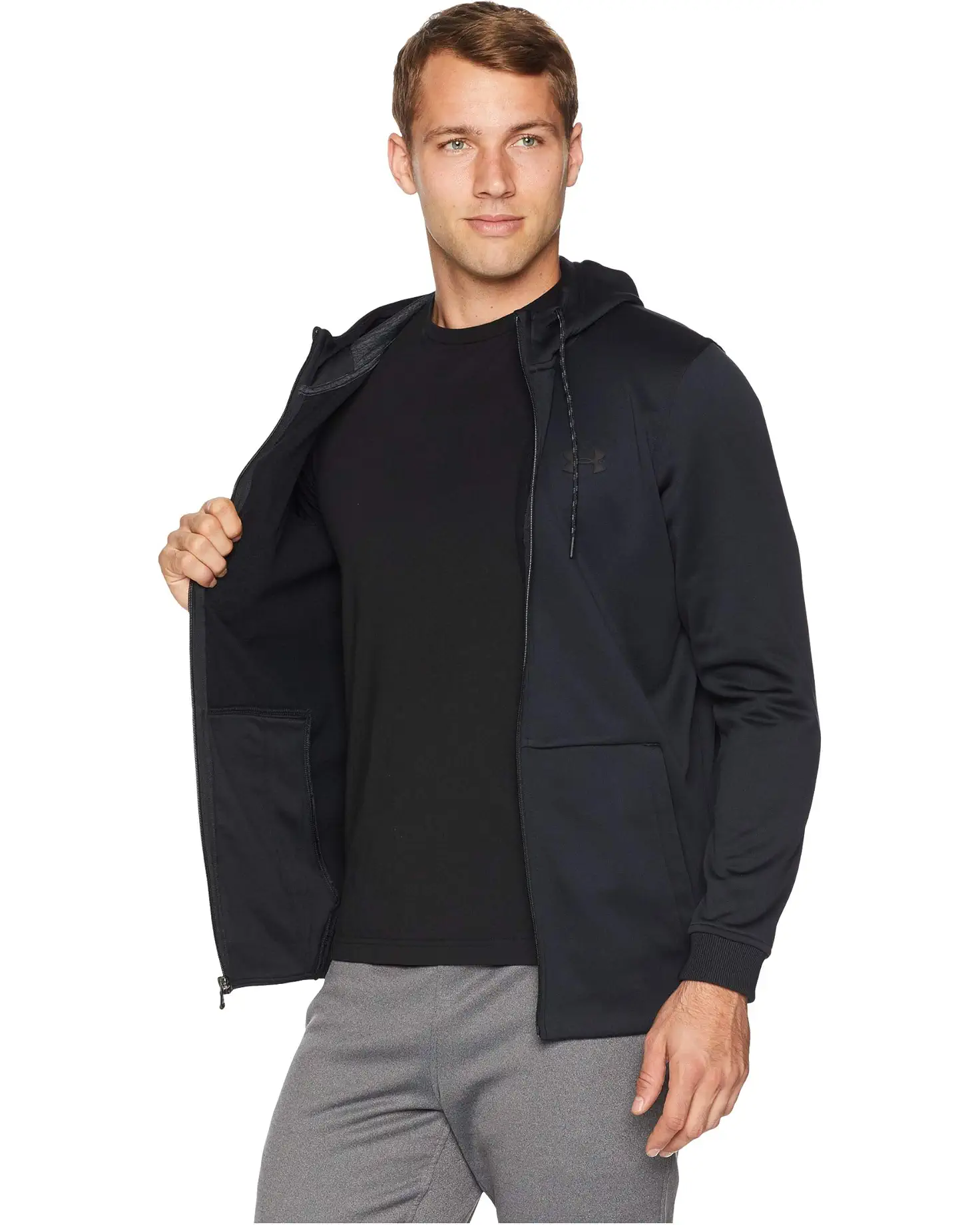 UA Armour Fleece Full Zip Hoodie Black