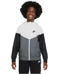 Nike Sportswear Windrunner Hooded Repel Jacket (Big Kid) White/Smoke Grey
