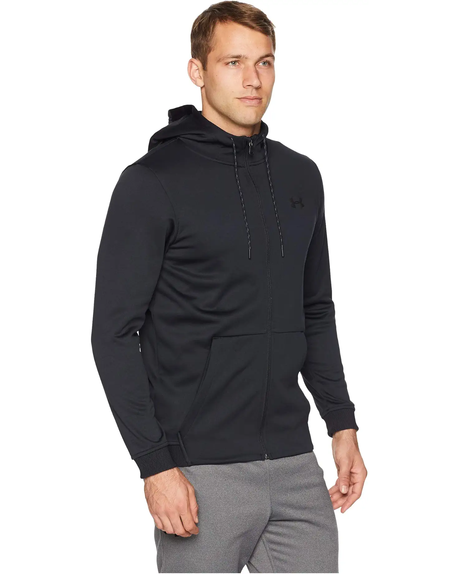 UA Armour Fleece Full Zip Hoodie Black