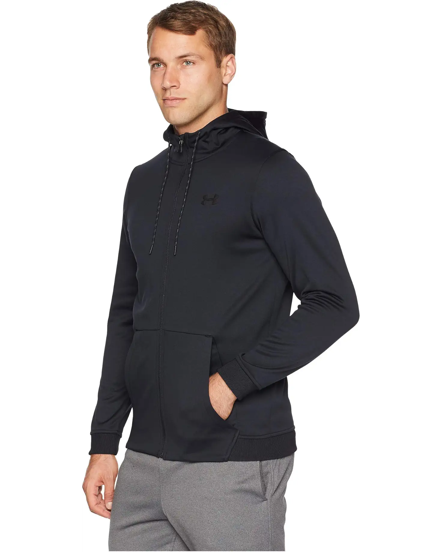 UA Armour Fleece Full Zip Hoodie Black