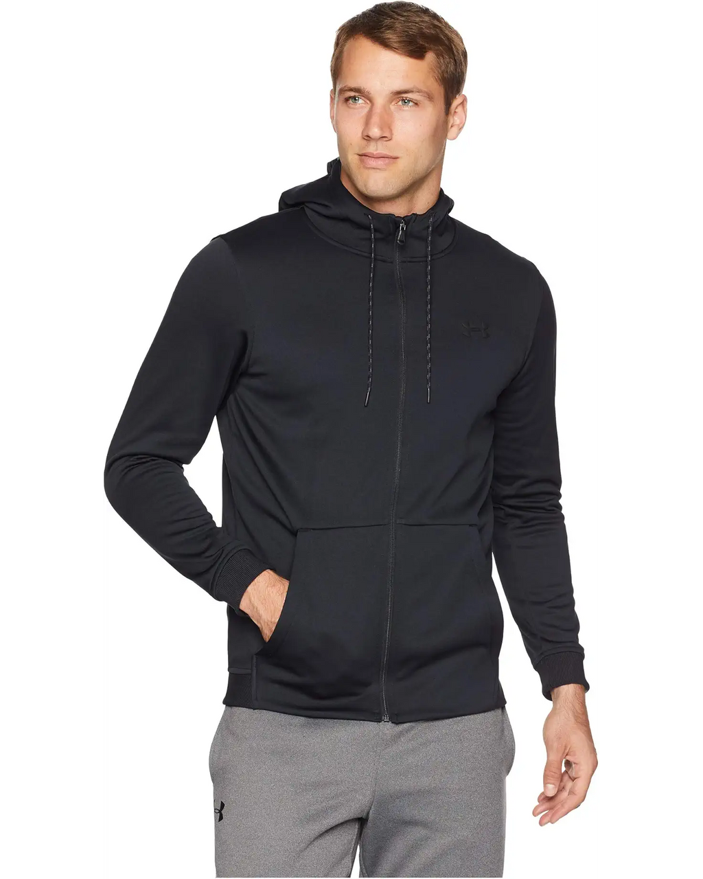 UA Armour Fleece Full Zip Hoodie Black