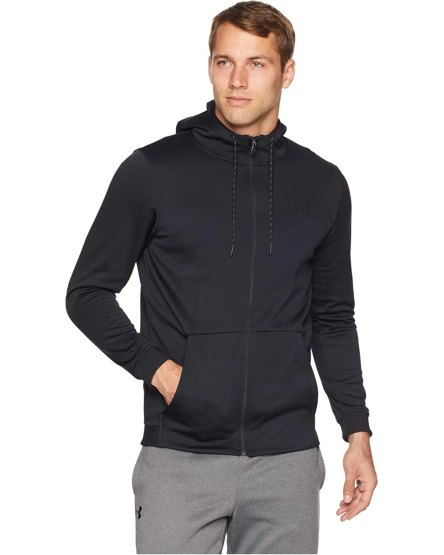 UA Armour Fleece Full Zip Hoodie Black