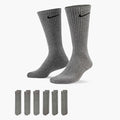 Nike Unisex Adult Everyday Cushioned Training Grey Crew Socks (6-Pack) | Mens and Womens